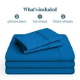thumbnail image 2 of Bare Home Premium 1800 Collection 5-Piece Bed Sheet Set, Split King, Medium Blue, 2 of 10