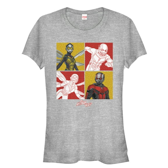 Junior's Marvel Ant-Man and the Wasp Character Panels Graphic Tee Athletic Heather Medium