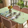 thumbnail image 3 of Happy Easter Table Cloths for 4 Foot Rectangle Tables, Cute Gnomes Eggs Spring Daisy Flowers Green Patio Waterproof Elastic Fitted Tablecloths, Washable Rectangular Table Cover for Camping, 3 of 8