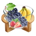 thumbnail image 1 of HINTRMENT 1 Ensemble Bol à Salade Transparent pour Usage Domestique avec Base en Bois Résistante à la Chaleur, 1 of 7