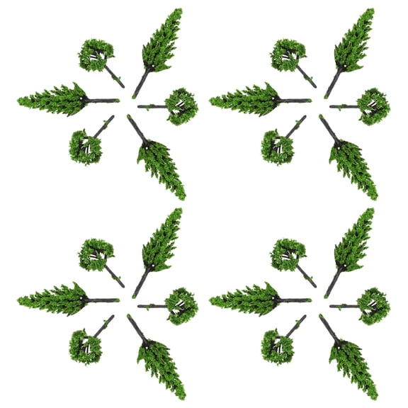 30-Pack Miniature Artificial Trees for Crafts and Home Decor, Realistic Green Plastic Models Ideal for Dioramas and Decorations