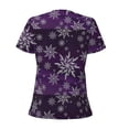thumbnail image 3 of Uemuo Snowflake Gradient Purple Drawing Women's Deep V-Neck Low Cut Tops - Casual Loose Fit with Stainless Steel Loop, Soft, Breathable, Perfect for Office, Travel, and Daily Wear-Large, 3 of 5