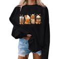 thumbnail image 4 of EGNMCR Sweat-Shirts à Capuche pour Femmes, Sweat-Shirts pour Femmes, Mode Halloween pour Femmes Blouse Imprimée Manches Amples Col Rond Pull Décontracté Hauts Chandail Women Blouse, 4 of 5
