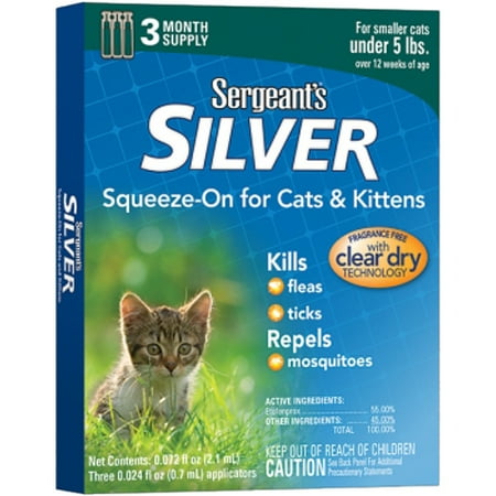 Sergeant's Silver Squeeze-On for Cats & Kittens