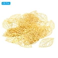 thumbnail image 3 of Uxcell 54mm Leaf Pendants, 50 Pack Metal Tree Leaf Beads Bulk Leaves Charm Mesh for Jewelry Making Style 1, Golden, 3 of 6
