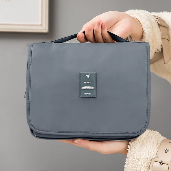 LBGAJGS Hanging Travel Makeup Bag, Foldable Cosmetic Organizer, Multifunctional Toiletry Storage for Bathroom and Hotel