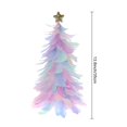 thumbnail image 5 of Sunjoy Tech Christmas Tree Tabletop Decoration Feather Handcrafted Tree Figurine with Star Topper Holiday Home Centerpiece for Christmas New Year Party, 5 of 6
