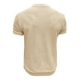 thumbnail image 5 of YLSDY Men's Short Sleeve Crew Neck Casual T Shirts Soft Knit Waffle Mesh Textured for Summer Beach Pullover Tops Apricot M, 5 of 6