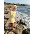 thumbnail image 6 of BemeyourBBs Toddler Baby Girl Swimsuit Infant Bathing Suit 3 Pieces Swimsuits Swim Dress Ruffle Long Sleeve Backless Top with Skirt Set Sun Hat Rash Guard Swimwear Summer Beach Wear, 6 of 9