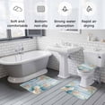 thumbnail image 6 of Marine Life Bathroom Rugs Set Shell Coral Eucalyptus Leaves Blue Wood Grain Non Slip Absorbent Soft Bath Mats 3 Piece Set with Bathroom Rug, U-Shaped Floor Mat, Toilet Seat Cover Large Size, 6 of 9