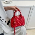 thumbnail image 2 of Bolsa De Hombro Bolso de mano para mujer, bolso de mano de piel sintética, bolso de mano sencillo y elegante, bandolera (rojo), 2 of 7