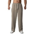 thumbnail image 3 of GuangCheng George Men Loose Fit Elastic Waist Drawstring Pants Soft Comfortable Lightweight Casual Wide Leg Trousers,Size:L, 3 of 8