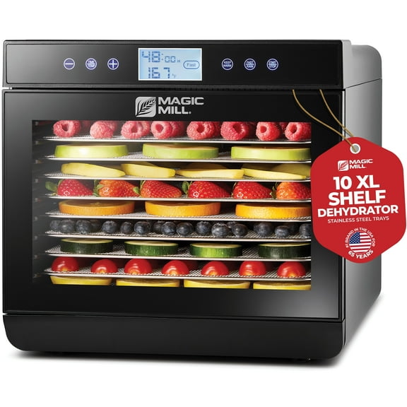 Magic Mill Premium Food Dehydrator Machine 10 Extra-Large Stainless Steel Trays