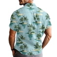 thumbnail image 4 of Hawaiian Mens Shirts Short Sleeve Ocean Wave Print Button Down Shirts Casual Stylish Beach Vacation Blouses, 4 of 7