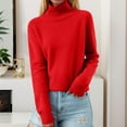 thumbnail image 5 of Fashion Women's Sweater with Turtleneck Loose Fit Long Sleeve Knit Thickened Polyester Perfect for Seasonal Styles, 5 of 8