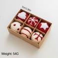 thumbnail image 3 of WJSXC Christmas Balls, 6Pcs 1.9 Inch Wool Felt Christmas Balls Hanging Ornaments Shatterproof Delicate Baubles Set, for Home Holiday Party Xmas Tree Decoration Gifts, 3 of 6