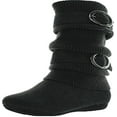 thumbnail image 3 of Lucky Top Girls Kids Slouchy Double Buckle Mid Calf Sweater Flat Winter Boots BLACK 9, 3 of 3