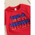 thumbnail image 5 of FEORJGP 4th of July Clothes for 0-3Y Baby Toddler Boys Memorial Day Outfits Short Sleeve T-Shirt Letter Embroidery Shirt Crew Neck Tops and Elastic Stewborn Fashion Casual 2 Piece Summer Set, 5 of 7