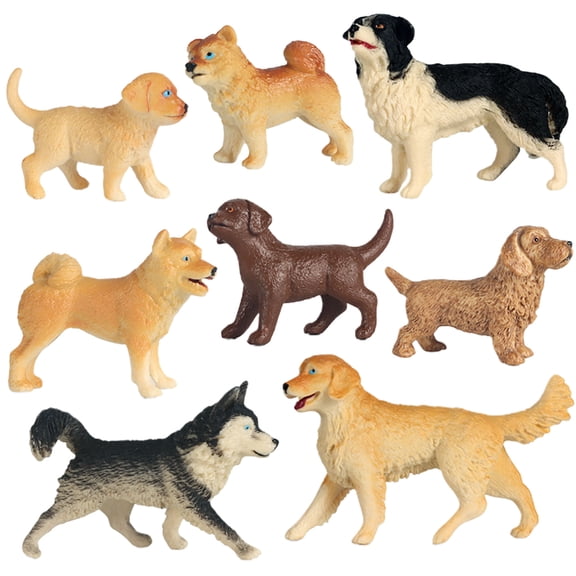 Dog Figurines Model Toy Set Simulation PVC Dog Figures Animals Toy Playset Educational Learning Toys for Kids