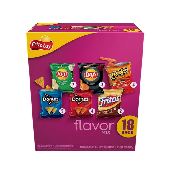 Frito-Lay Flavor Mix Variety Snack Chips, 18 Count Multipack