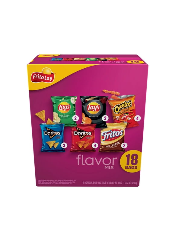 Frito-Lay Flavor Mix Variety Snack Chips, 18 Count Multipack