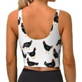 thumbnail image 4 of Goofa Funny Chicken Printed Sports Bras for Women, High Impact Running Bra Workout Crop Tank Tops Longline Sports Bra Push up-Medium, 4 of 9