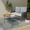 thumbnail image 3 of EAGLE PEAK 2-Piece Outdoor Furniture Set, All-Weather Patio Conversation Set w/ Loveseat & Coffee Table, 3 of 9