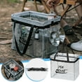 thumbnail image 1 of Outdoor Storage Box Transparent Foldable Organizer | Clothes Toys Sundries Tableware Snacks | Portable Stackable Camp Storage Bin | 20 Hanging Holes | 12.5x13.9x9.8 in | 1 Pack, 1 of 9