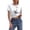 White, variant on Lkhaha Women's Halloween Skeleton Print Cropped T Shirt Short Sleeve Round Neck Distressed Tee Casual Gothic Top For Fall Spring