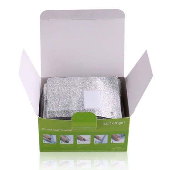 100 unidades/bolsa de papel de aluminio profesional para quitar esmalte de uñas en gel.