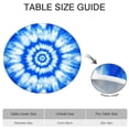 thumbnail image 6 of Blue Tie Dye Mandala Pattern Round Fitted Tablecloth with Elastic Edge,Dining Table Cover Waterproof,Outdoor Round Tablecloth for Camping,Dining,Indoor and Outdoor, 6 of 7