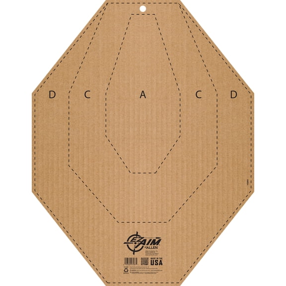 Ez Aim Ipsc Cl Uspsa Full Size Corrugated Silhouette Paper Shooting Target, 1-Target, 14" X 22," Tan