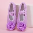 thumbnail image 6 of TFEOQRY Kids Canvas Ballet Shoes Flower Decor Soft Split Sole Elastic Straps Dance Flats, 6 of 9