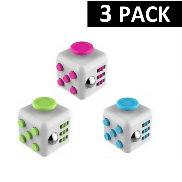Fidget Cube 3 Pack Randomly Assorted Colors Fidget Toys For Kids Adults Use These Fidget Boxes Anywhere Walmart Com Walmart Com