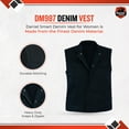 thumbnail image 3 of Daniel Smart XS to 5XL Women Denim Vest Scoop Collar Design Black Jean Motorcycle Vest, 3 of 7