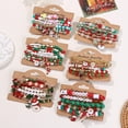 thumbnail image 5 of 36 Pieces Bulk Christmas Gifts for Women, Christmas Friendship Bracelet, Christmas Snowflake Snowman Bell Santa Bracelet, Stretchy Bracelet for Teenage Girls as Party Gift Bag Filler, 5 of 6