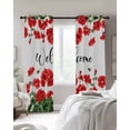 thumbnail image 4 of Red Spring Floral Blackout Curtains for Bedroom Living Room Darkening Curtains 63 Inches Long Welcome Green Botanical Watercolor Window Curtain 2 Panels Set Window Treatment Grommet Drapes 42"x63", 4 of 9