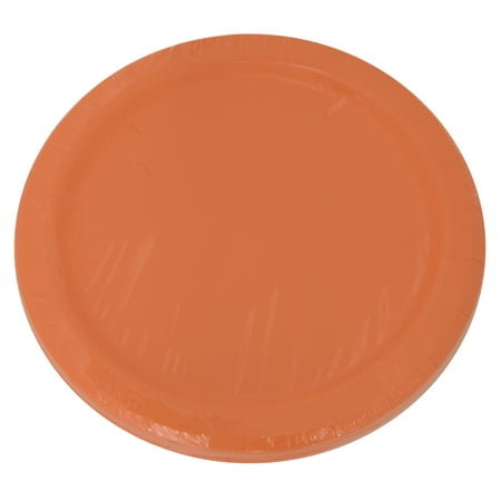 Orange Paper Dessert Plates, 7in, 20ct