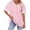 Pink, variant on Dvprdro Plus Size V Neck Short Sleeve T Shirts Loose Fit Floral Casual Summer Tops