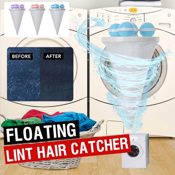 Lint Hair Catcher under $5! CQCYD Floating Lint Hair Catcher for Washing Machine, Reusable Pet Hair Filter Bag, Laundry Ball for Clothes, Hair Remover Tool for Washer, Stops Lint Clogging