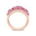 thumbnail image 4 of 3.92 Carat (Ctw) Pink and White Sapphire Flower Band Ring in 14K Rose Pink Gold, 4 of 6