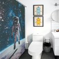 thumbnail image 5 of Space Astronaut Waterproof Polyester Quick-Drying Shower Curtain for Bathroom with 12 Hooks, 5 of 8