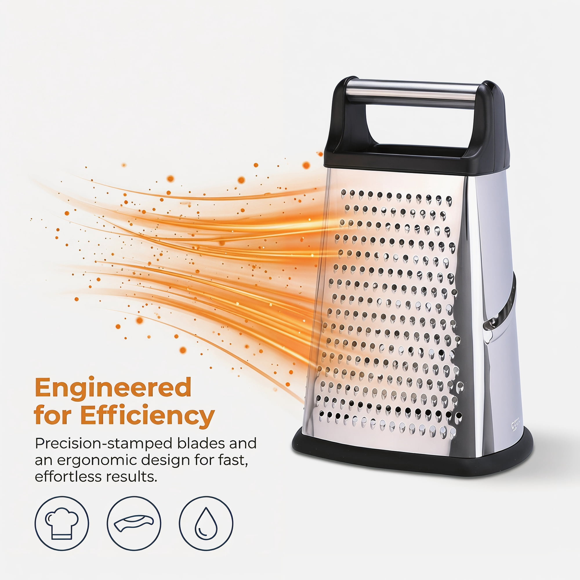 Unique Bargains 4-Sided Box Stainless Steel Mandoline Slicer with Non-Slip Base 6.3"x9.3"