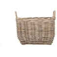 thumbnail image 3 of Rectangular Wicker Basket Handwoven Rattan Basket with Handles Decorative Storage Large Home Organizer Gray-Brown, 3 of 5