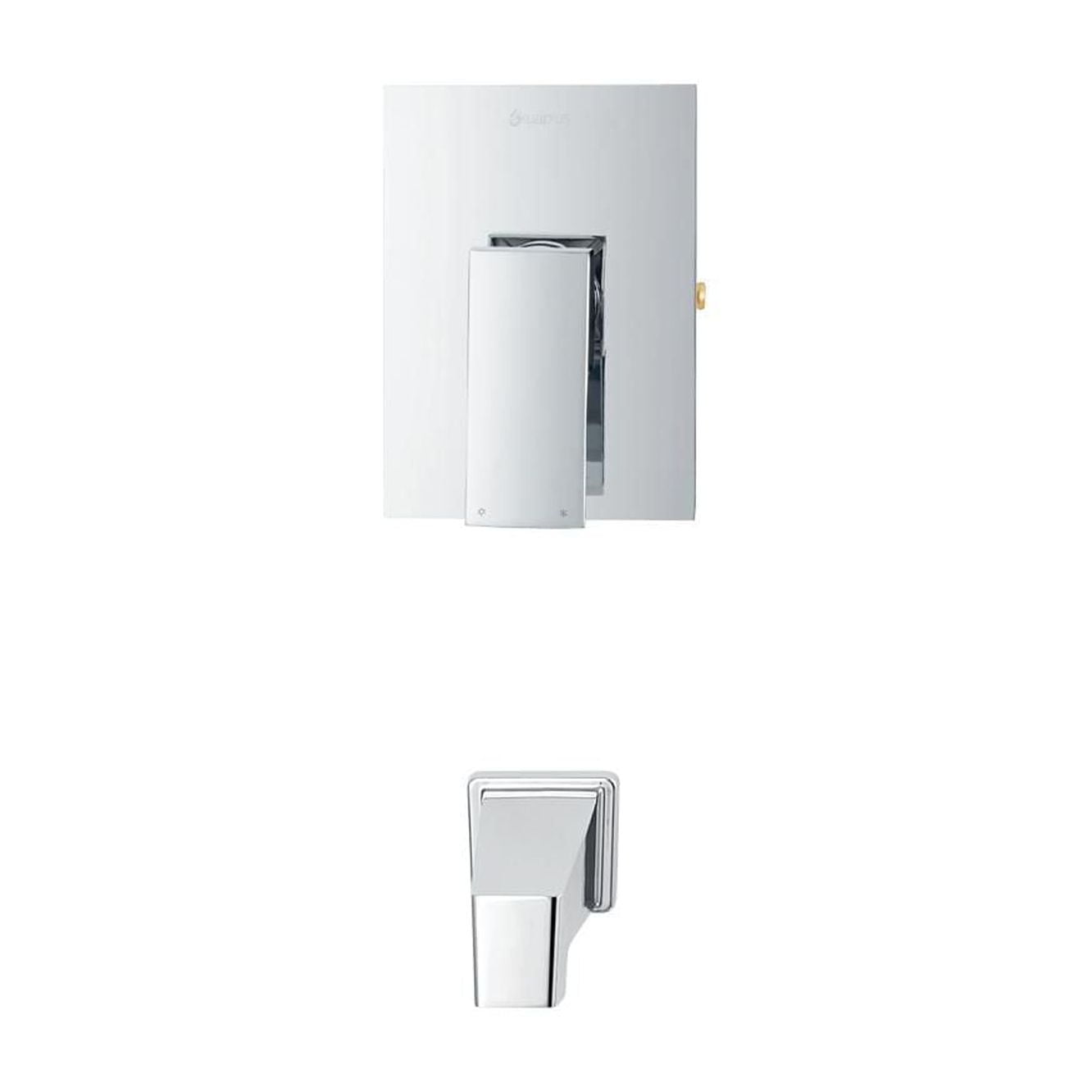 Square Pressure-balanced shower set with spout. PEX connection 1/2-in chrome finish