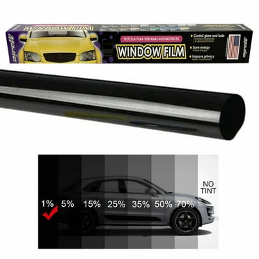 1 Roll Dark Black Window Tint Film 1% Light Transmission Shade Adhesive 10ft