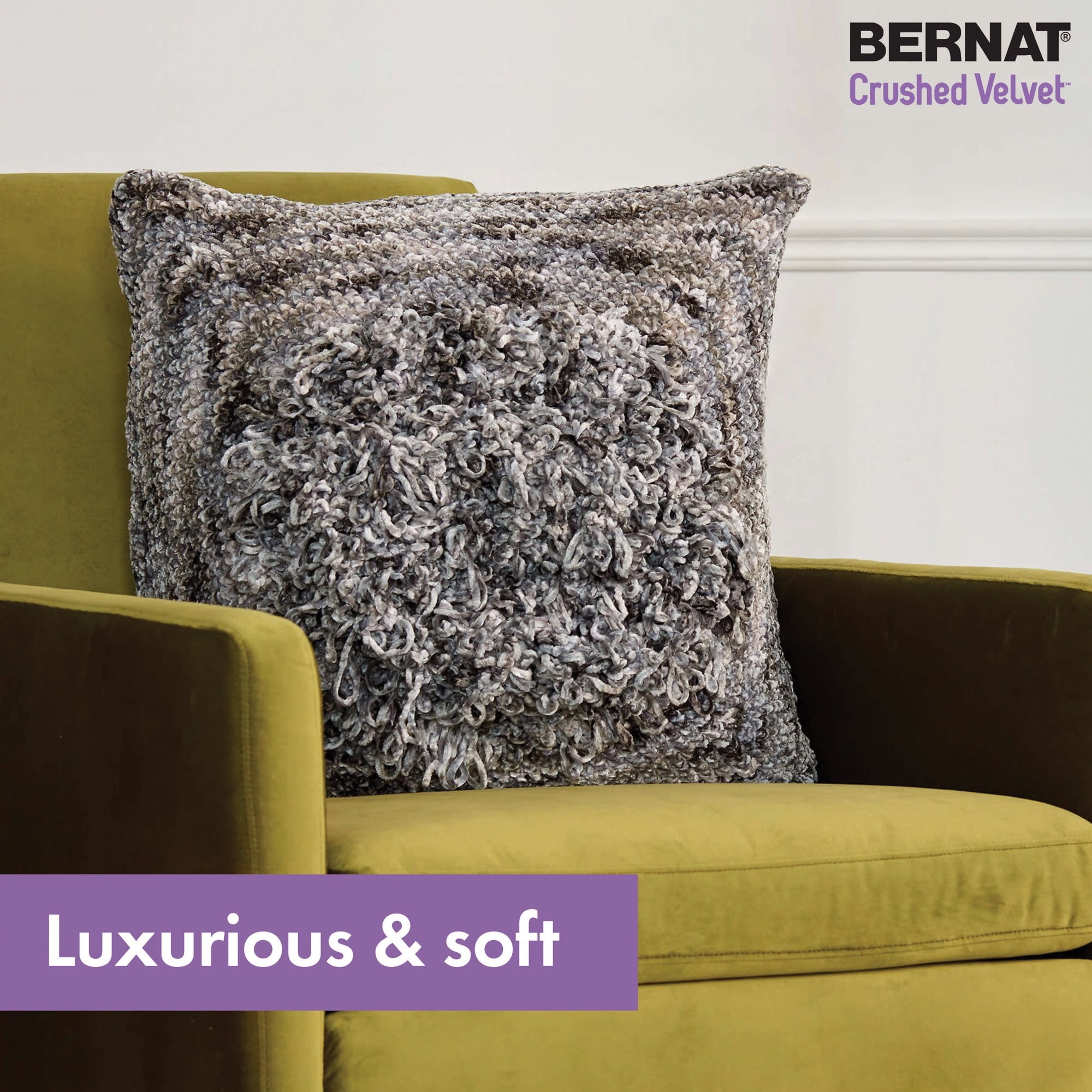 Bernat® Crushed Velvet™ Yarn, Polyester #5 Bulky, 10.5oz/300g, 315 Yards, Soft multi-tonal velvet yarn