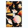 thumbnail image 1 of Metal Light Switch Wall Plate Outlet Cover (Colorful Sea Shells Pattern Black - Single Toggle), 1 of 2