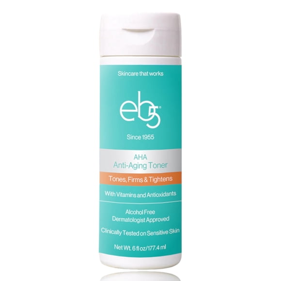eb5 Aha Tónico facial antienvejecimiento con vitaminas y antioxidantes Tonifica y reafirma Sin alcohol Clínicamente probado en pieles sensibles (6 fl oz)