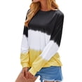 thumbnail image 4 of Xuanfei Women Casual Long Sleeve Round Neck Colorblock Sweatshirts, 4 of 8
